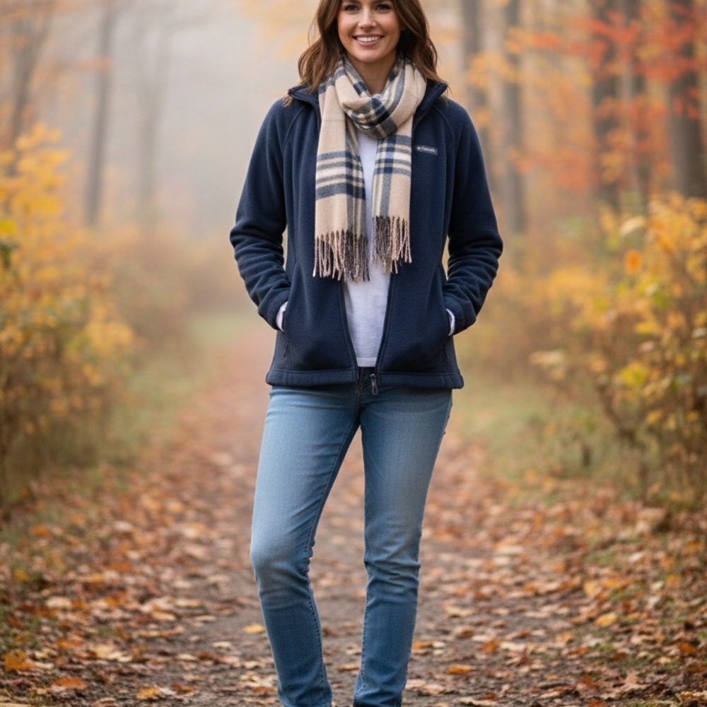 Columbia Women's Benton Springs Fleece Jacket Navy Blue Medium